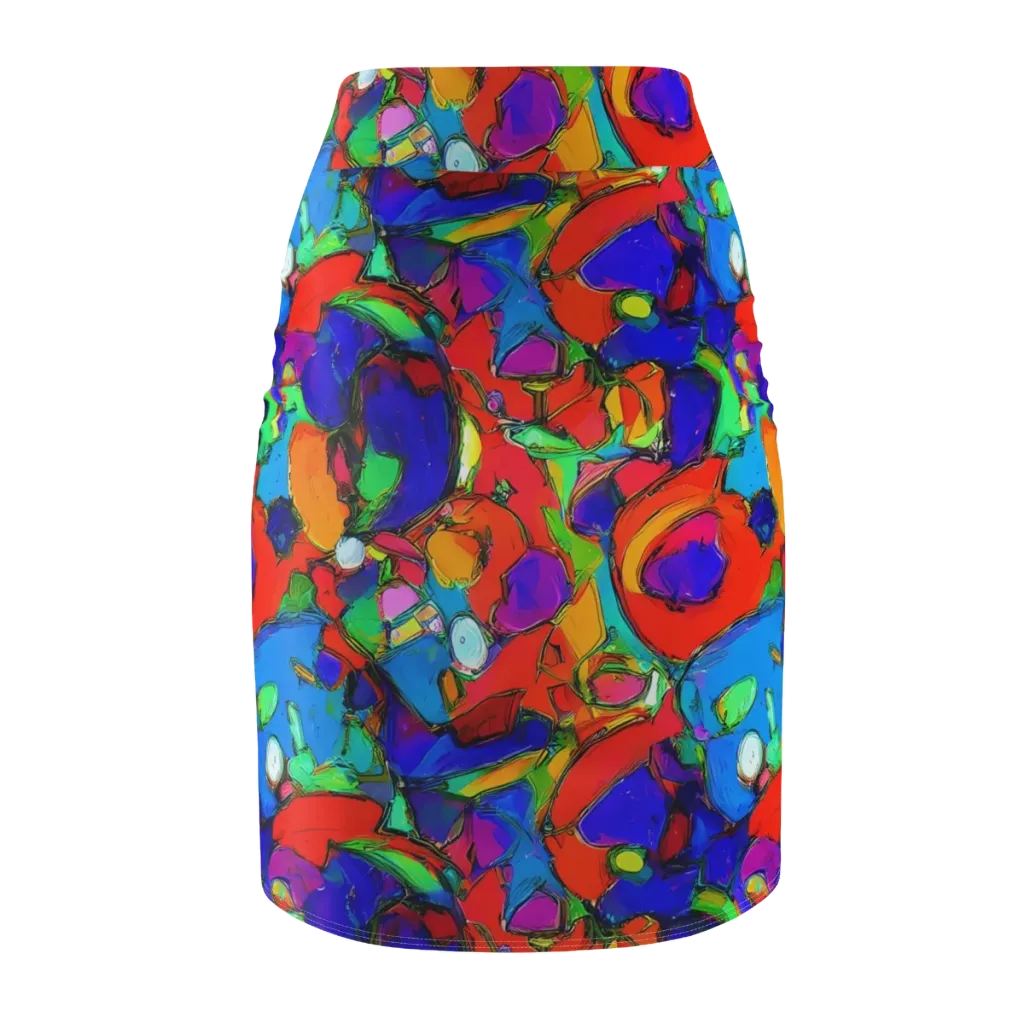 Kaleidoscope Clash on Pencil Skirt — Back