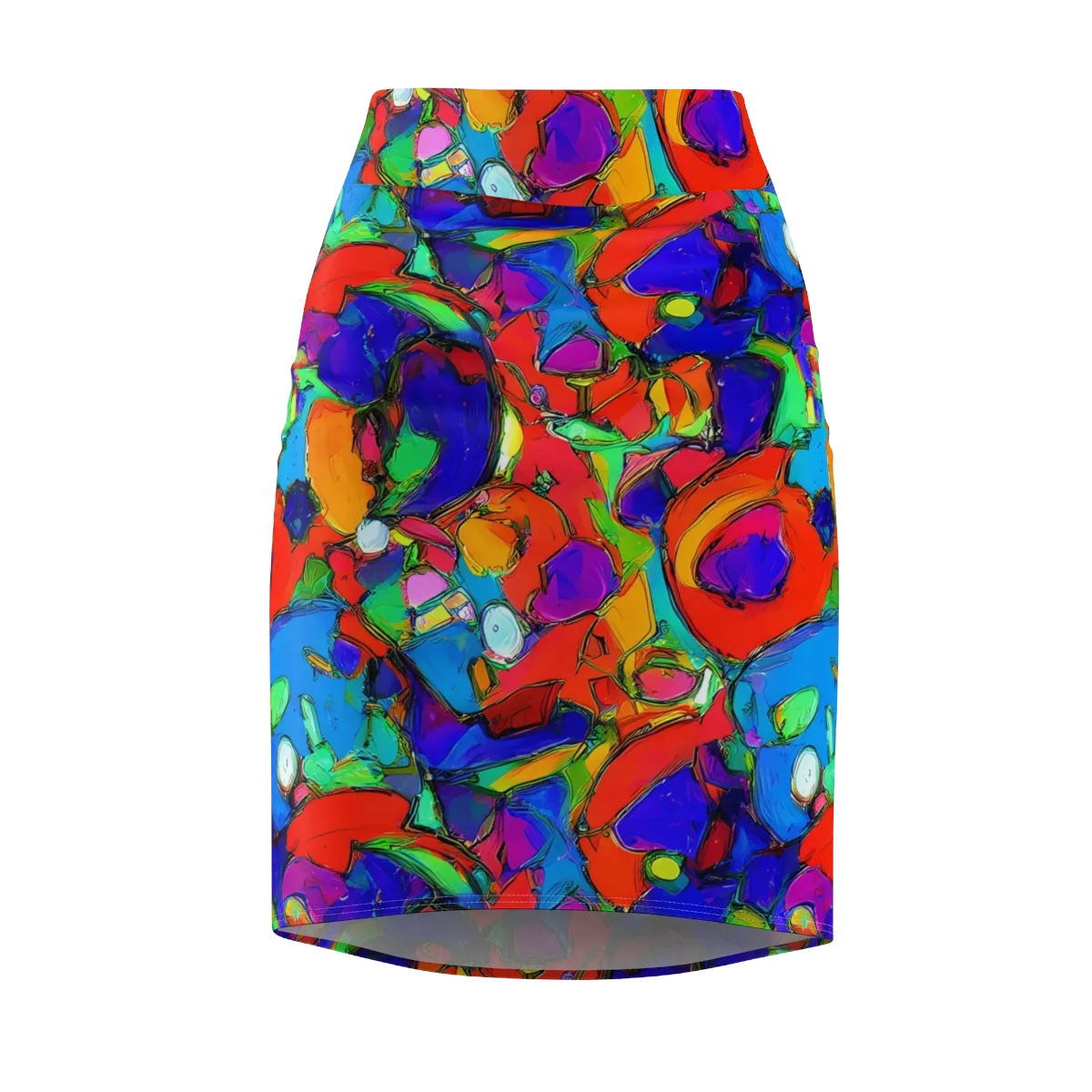 Kaleidoscope Clash on Pencil Skirt — Front