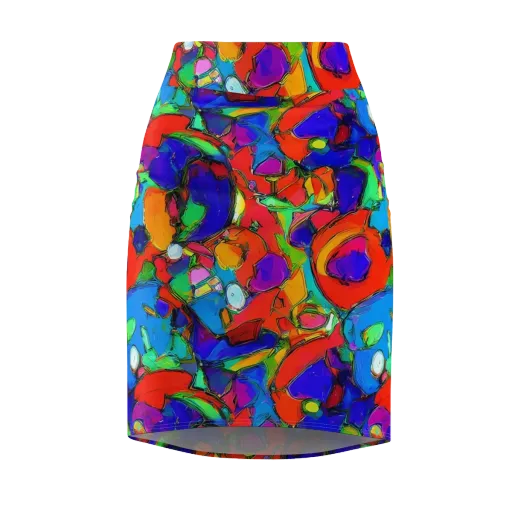 Kaleidoscope Clash on a Pencil Skirt