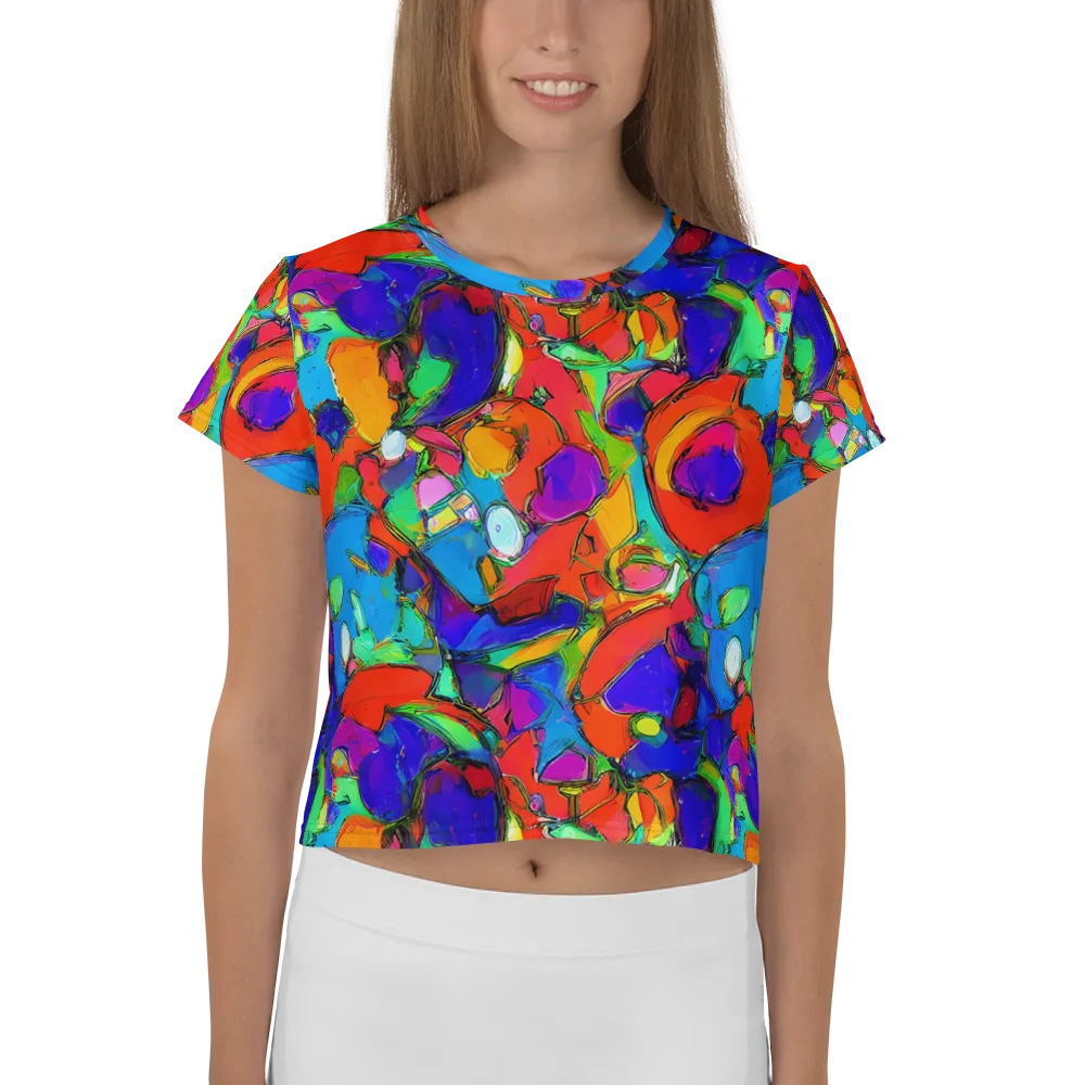 Kaleidoscope Clash on Crop Tee — Front
