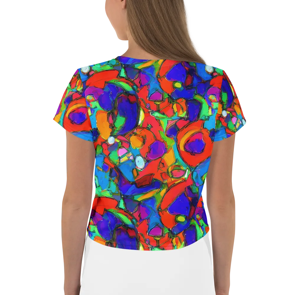 Kaleidoscope Clash on Crop Tee — Back