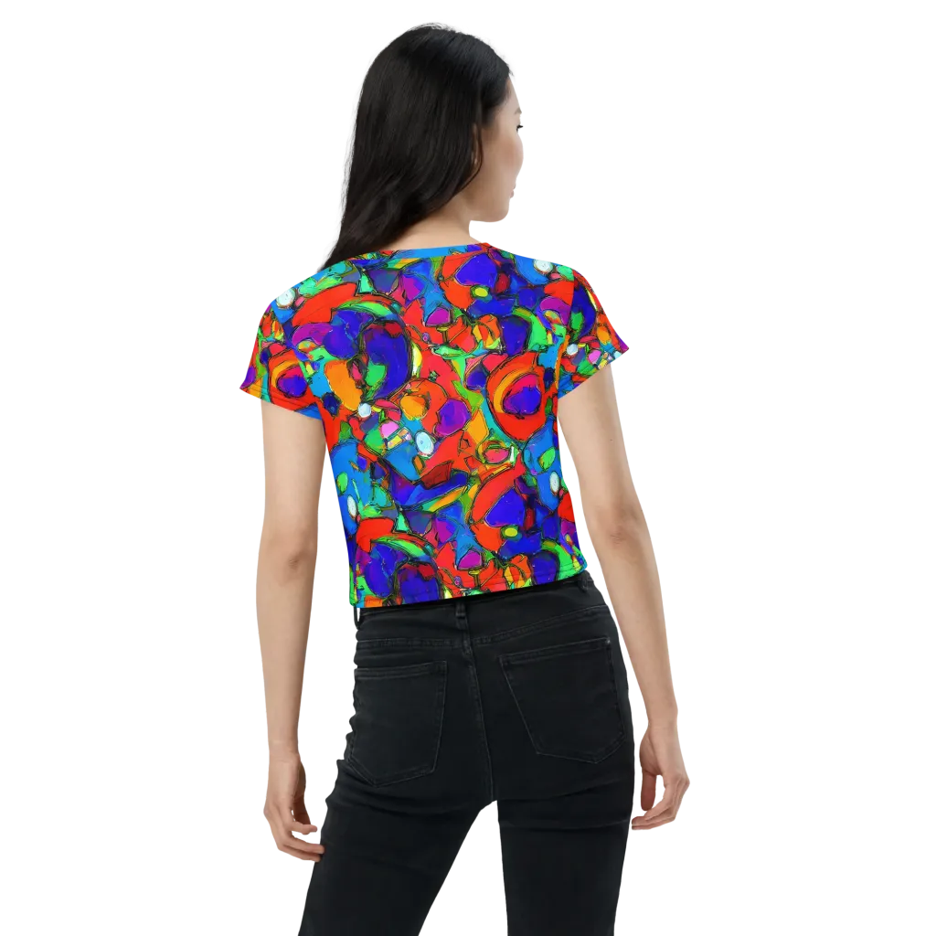 Kaleidoscope Clash on Crop Tee — Back
