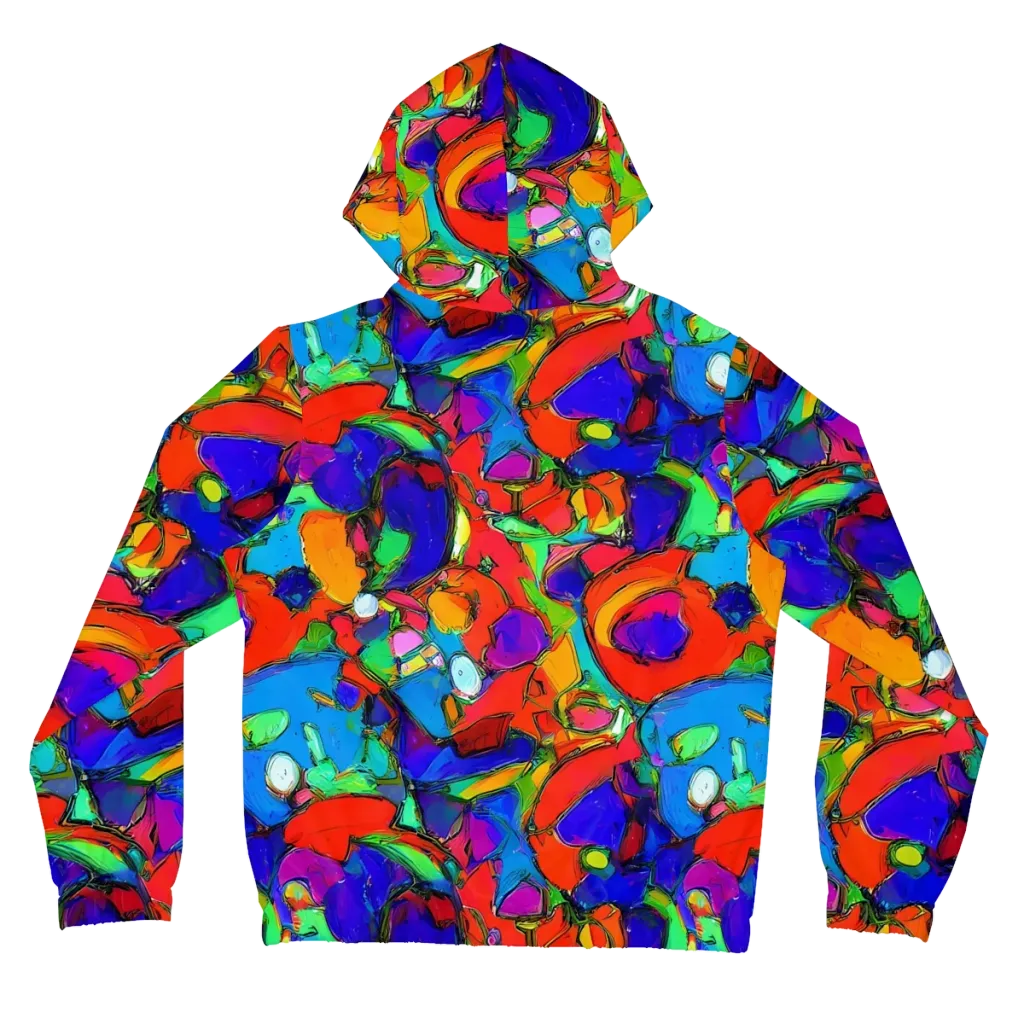Kaleidoscope Clash on Women's Full-Zip Hoodie — Back
