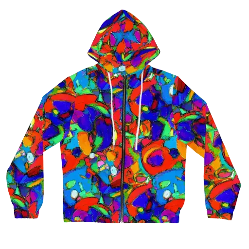 Kaleidoscope Clash on a Women's Full-Zip Hoodie
