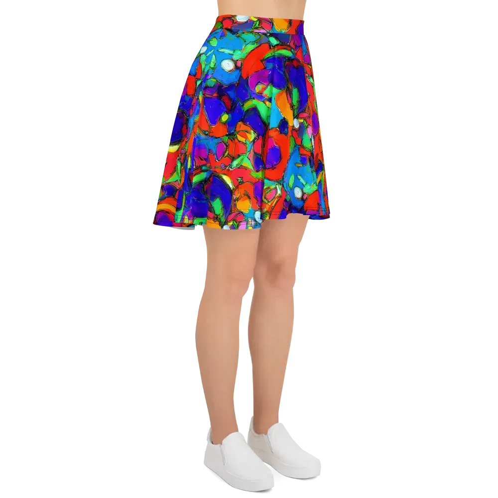 Kaleidoscope Clash on Skater Skirt — Right