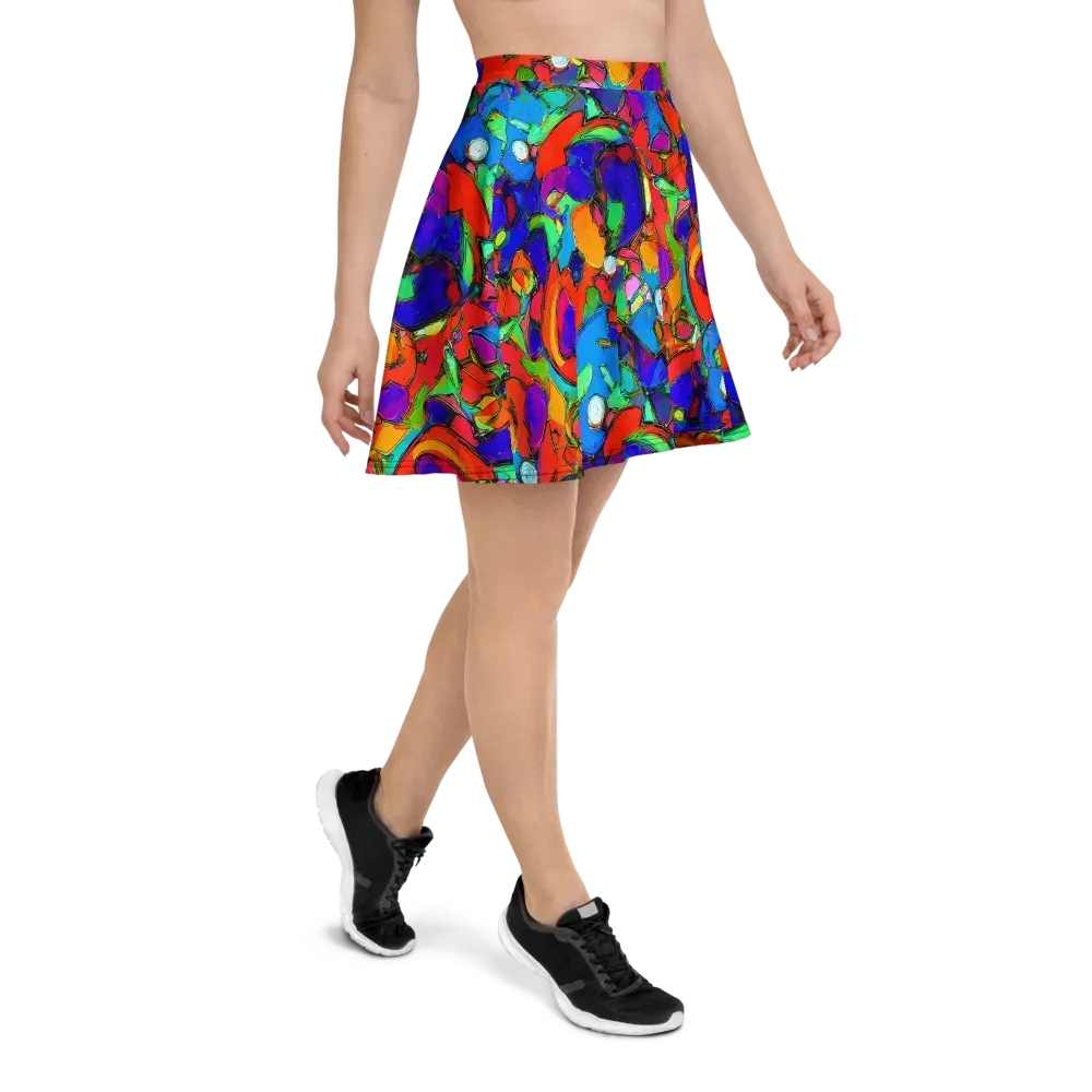 Kaleidoscope Clash on Skater Skirt — Right