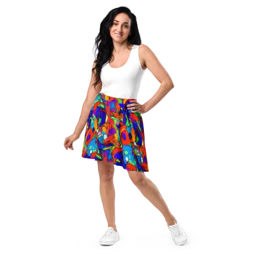 Kaleidoscope Clash on a Skater Skirt