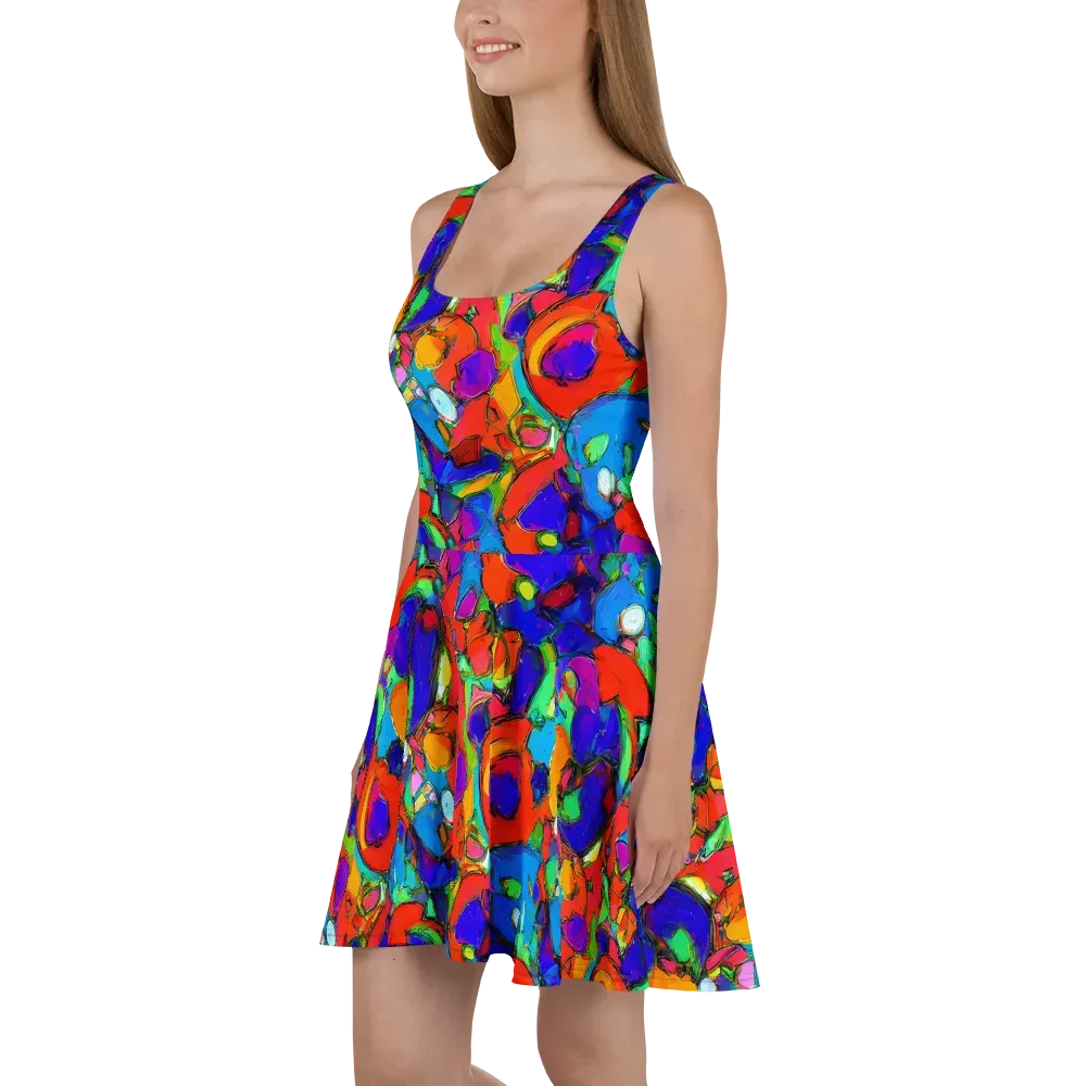 Kaleidoscope Clash on Skater Dress — Left