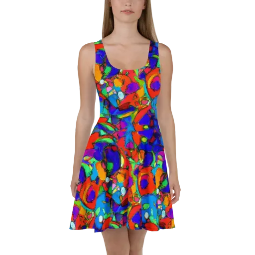 Kaleidoscope Clash on a Skater Dress