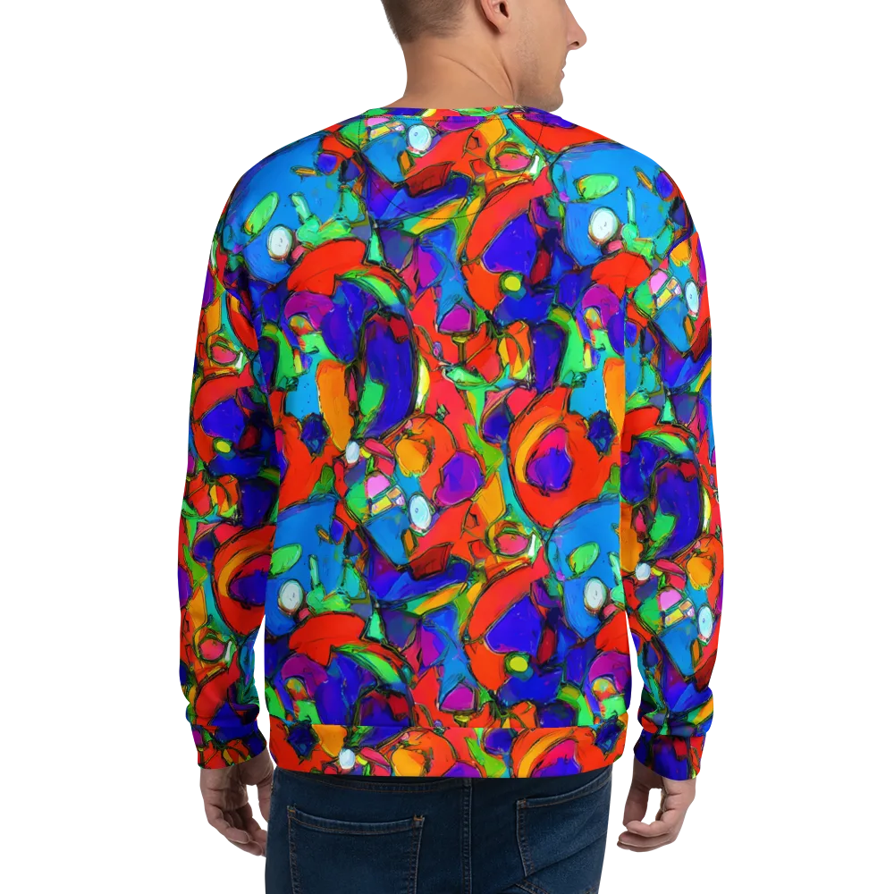 Kaleidoscope Clash on Sweatshirt — Back
