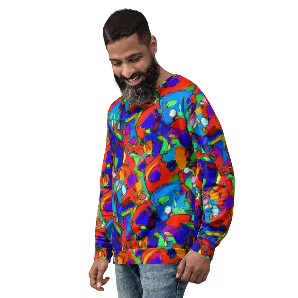 Kaleidoscope Clash on Sweatshirt — Left Front
