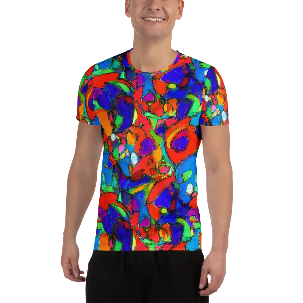 Kaleidoscope Clash on Men's Athletic T-Shirt — Front