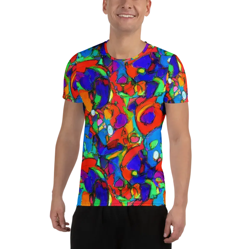 Kaleidoscope Clash on Men's Athletic T-Shirt — Front
