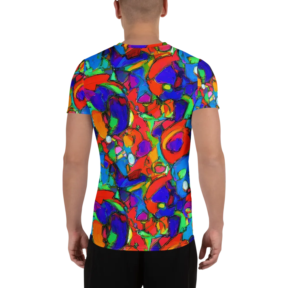 Kaleidoscope Clash on Men's Athletic T-Shirt — Back