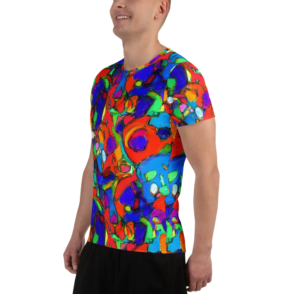 Kaleidoscope Clash on Men's Athletic T-Shirt — Left