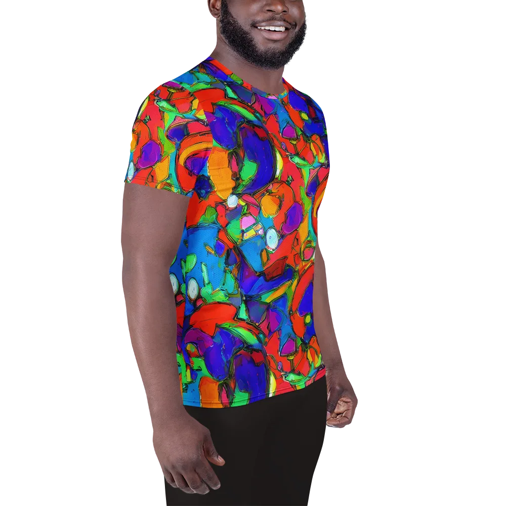Kaleidoscope Clash on Men's Athletic T-Shirt — Right