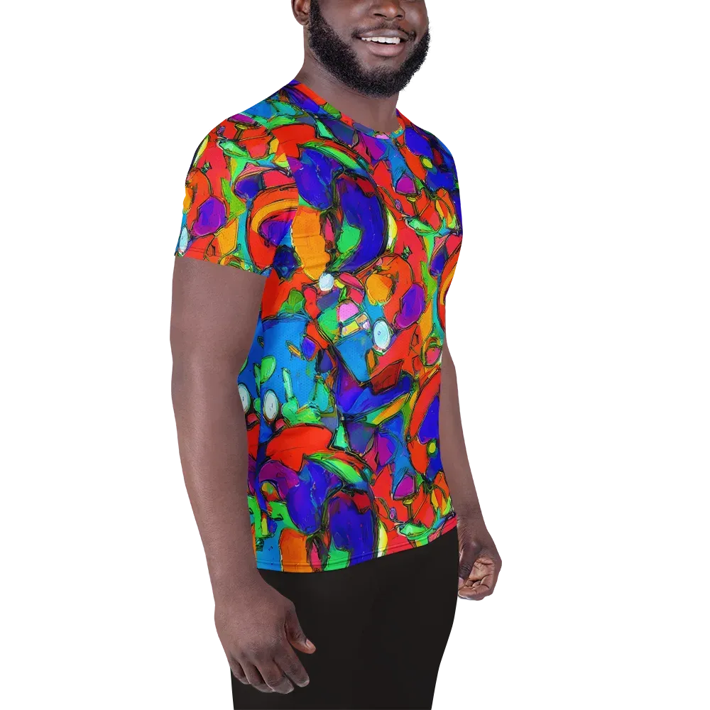 Kaleidoscope Clash on Men's Athletic T-Shirt — Right