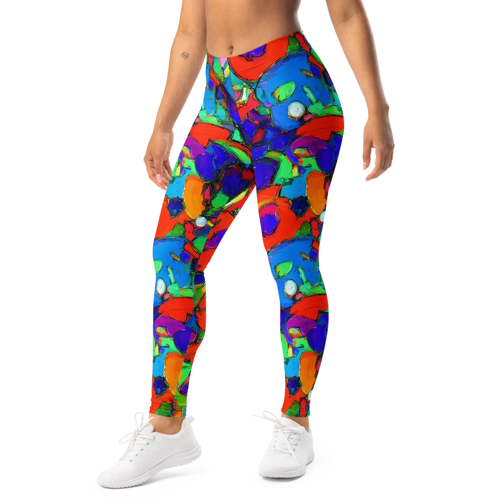 Kaleidoscope Clash on Leggings — Left Front