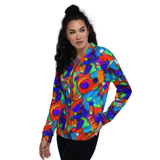 Kaleidoscope Clash on a Bomber Jacket