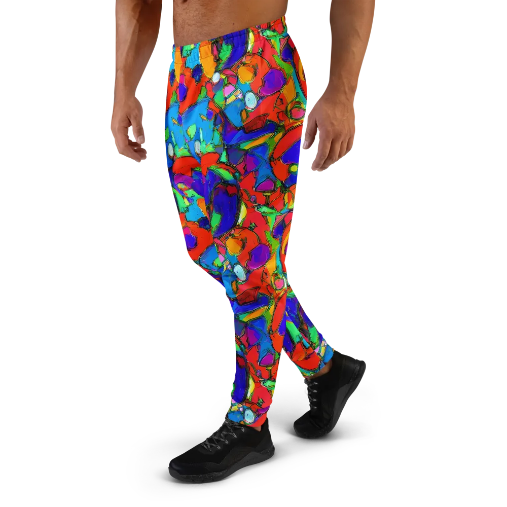 Kaleidoscope Clash on Men's Joggers — Left