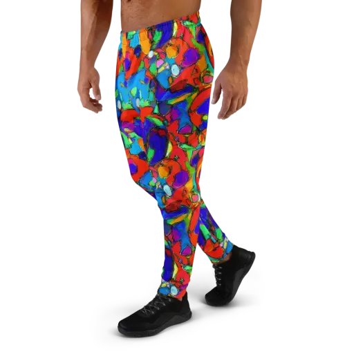 Kaleidoscope Clash on a Men's Joggers
