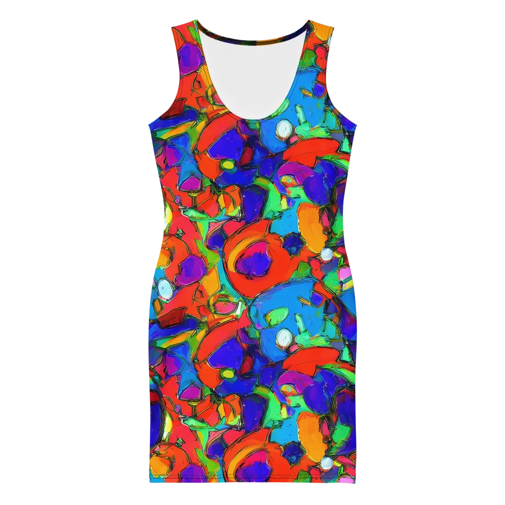 Kaleidoscope Clash on Bodycon Dress — Front