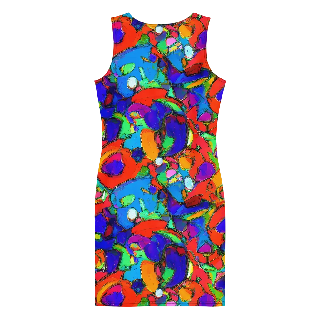 Kaleidoscope Clash on Bodycon Dress — Back