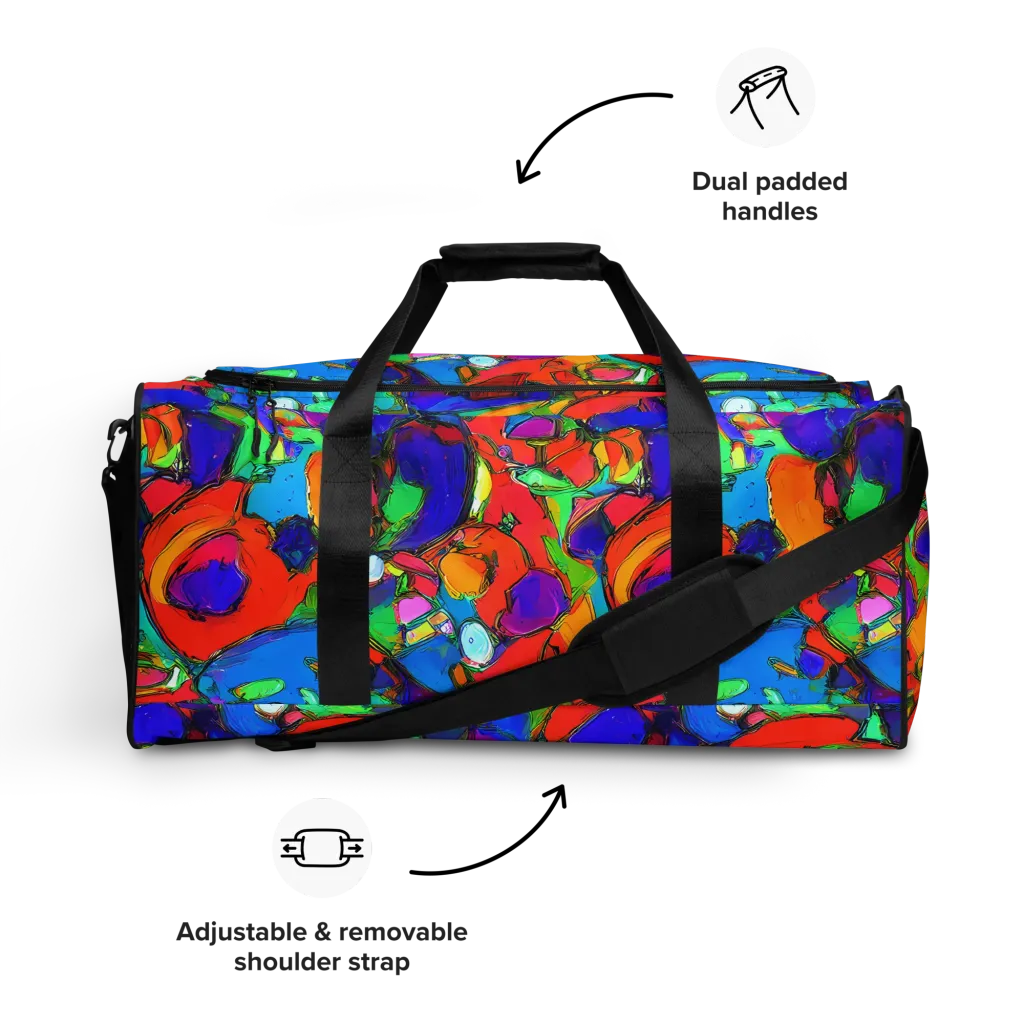 Kaleidoscope Clash on Duffle Bag — Front