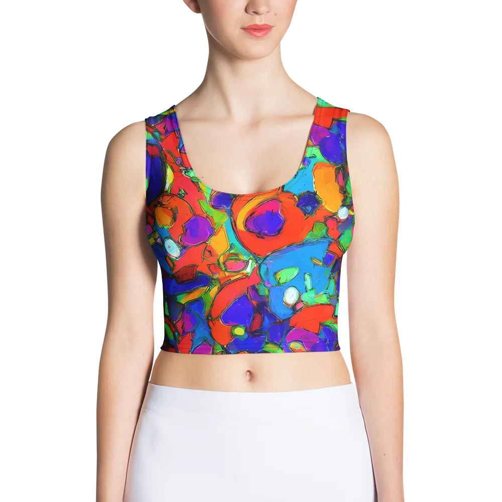 Kaleidoscope Clash on Crop Top — Front