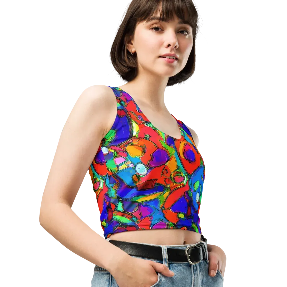 Kaleidoscope Clash on Crop Top — Right Front