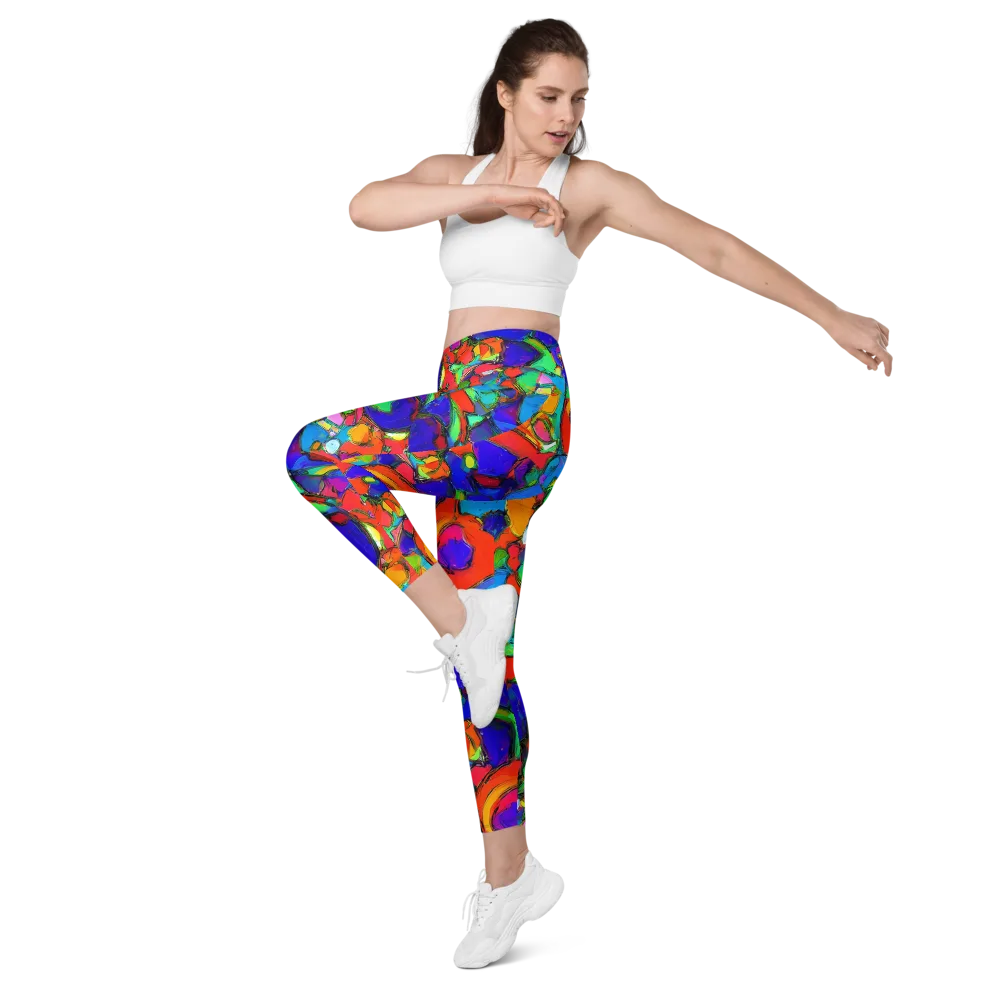 Kaleidoscope Clash on Leggings with Pockets — Left Front