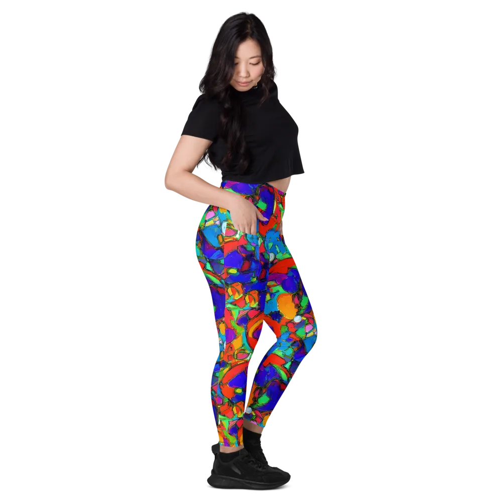 Kaleidoscope Clash on Leggings with Pockets — Right