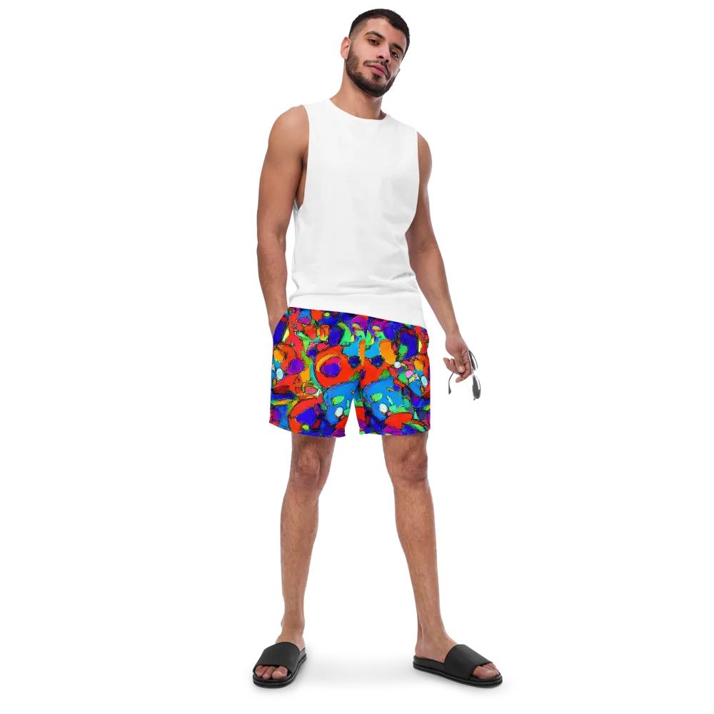 Kaleidoscope Clash on Swim Trunks — Front