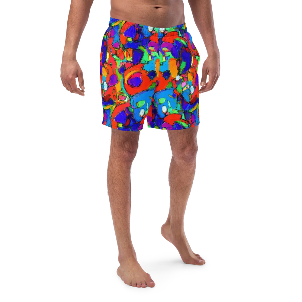Kaleidoscope Clash on Swim Trunks — Front