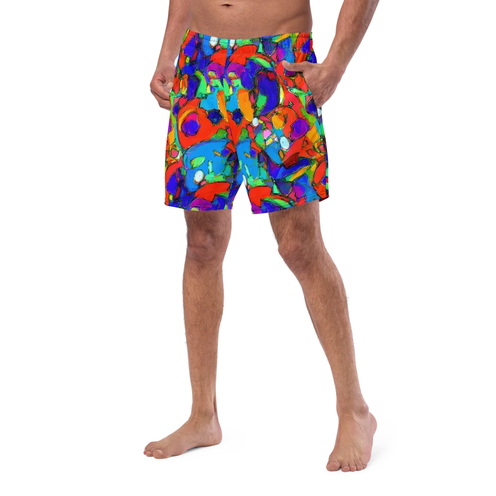 Kaleidoscope Clash on Swim Trunks — Left Front