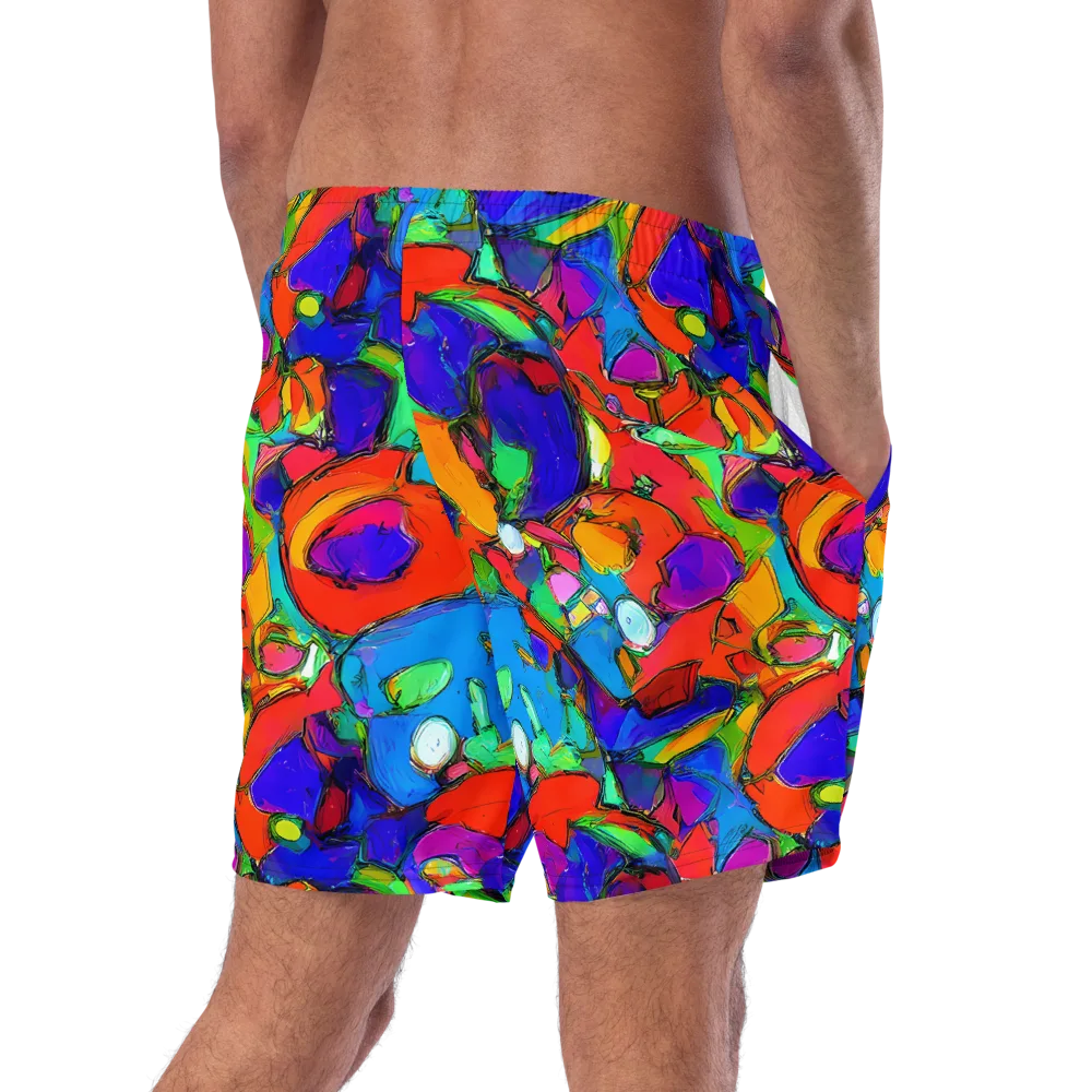 Kaleidoscope Clash on Swim Trunks — Right Back