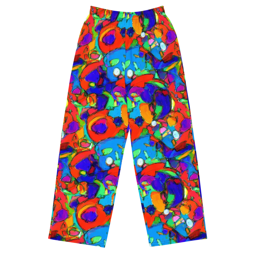 Kaleidoscope Clash on Wide-Leg Pants — Front