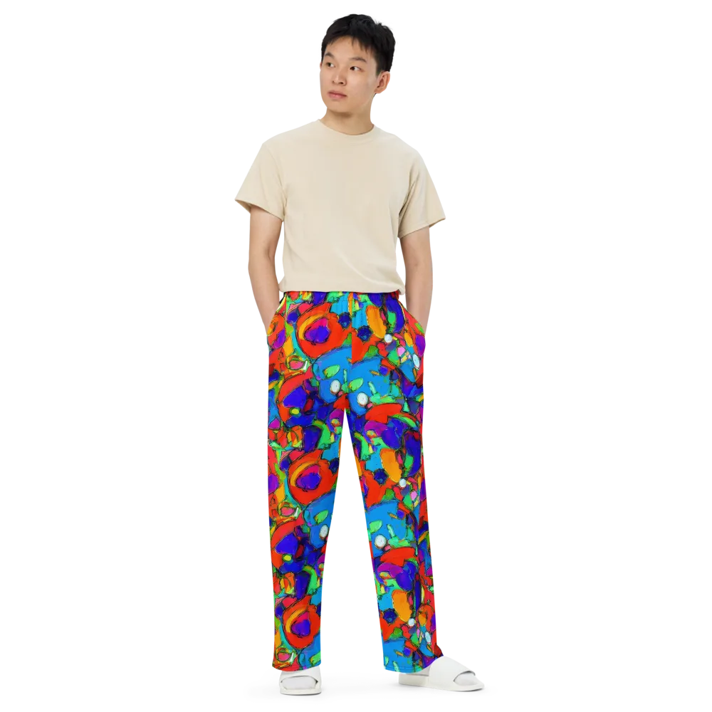 Kaleidoscope Clash on Wide-Leg Pants — Front
