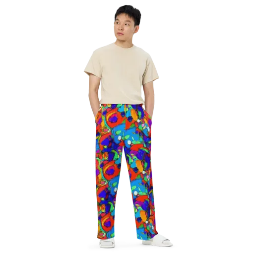 Kaleidoscope Clash on a Wide-Leg Pants