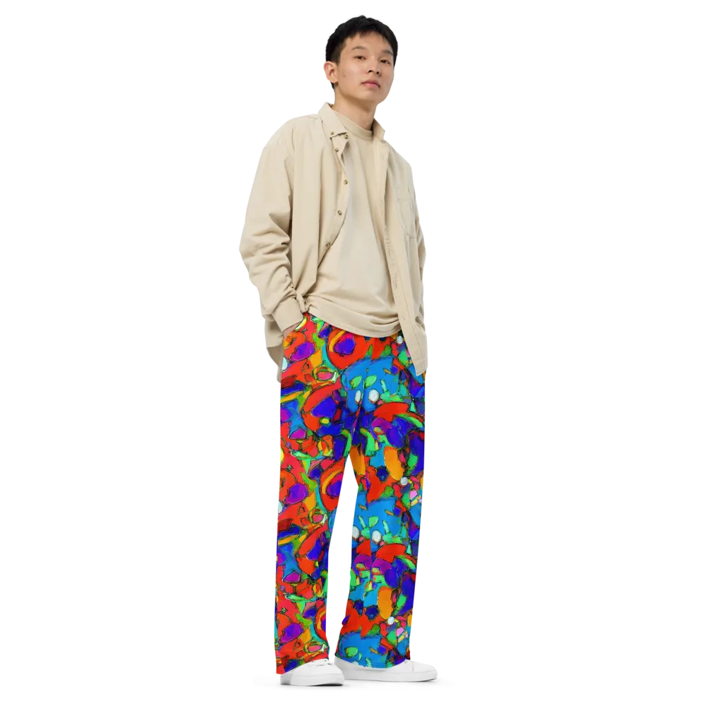 Kaleidoscope Clash on Wide-Leg Pants — Right Front