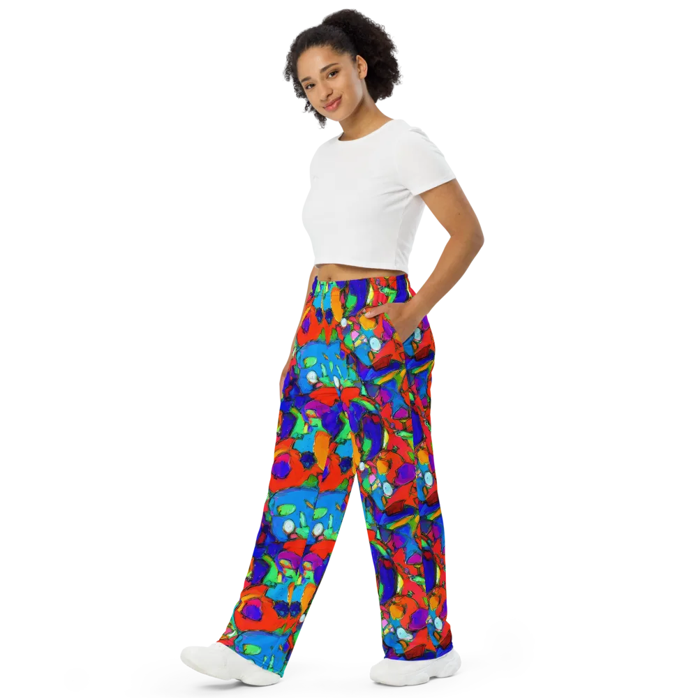 Kaleidoscope Clash on Wide-Leg Pants — Left Front