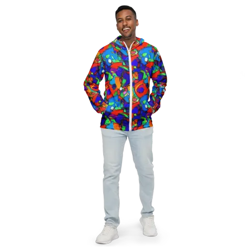 Kaleidoscope Clash on a Men's Windbreaker