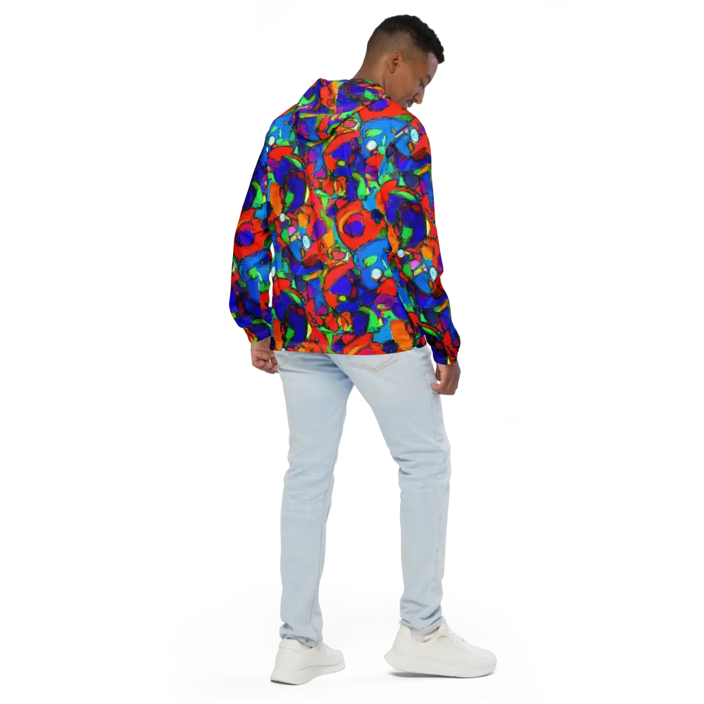 Kaleidoscope Clash on Men's Windbreaker — Back
