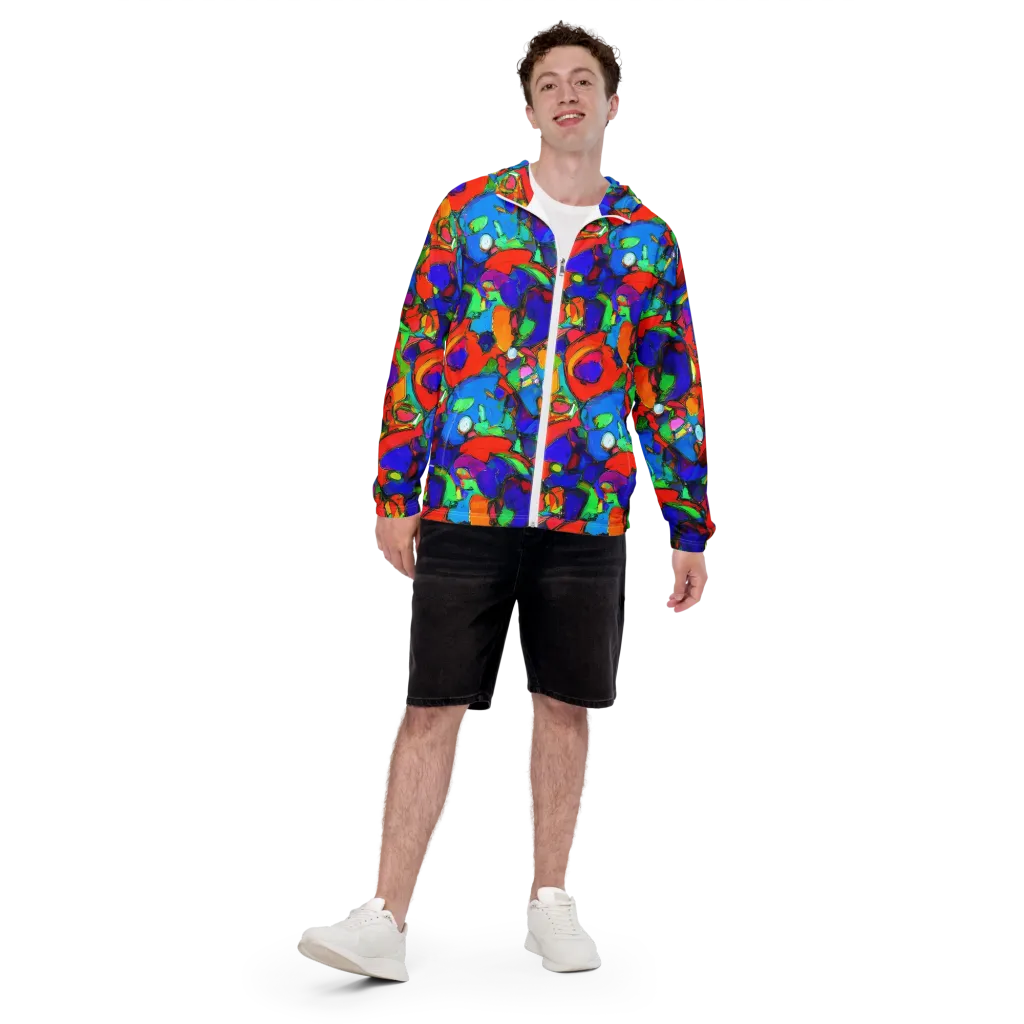 Kaleidoscope Clash on Men's Windbreaker — Front