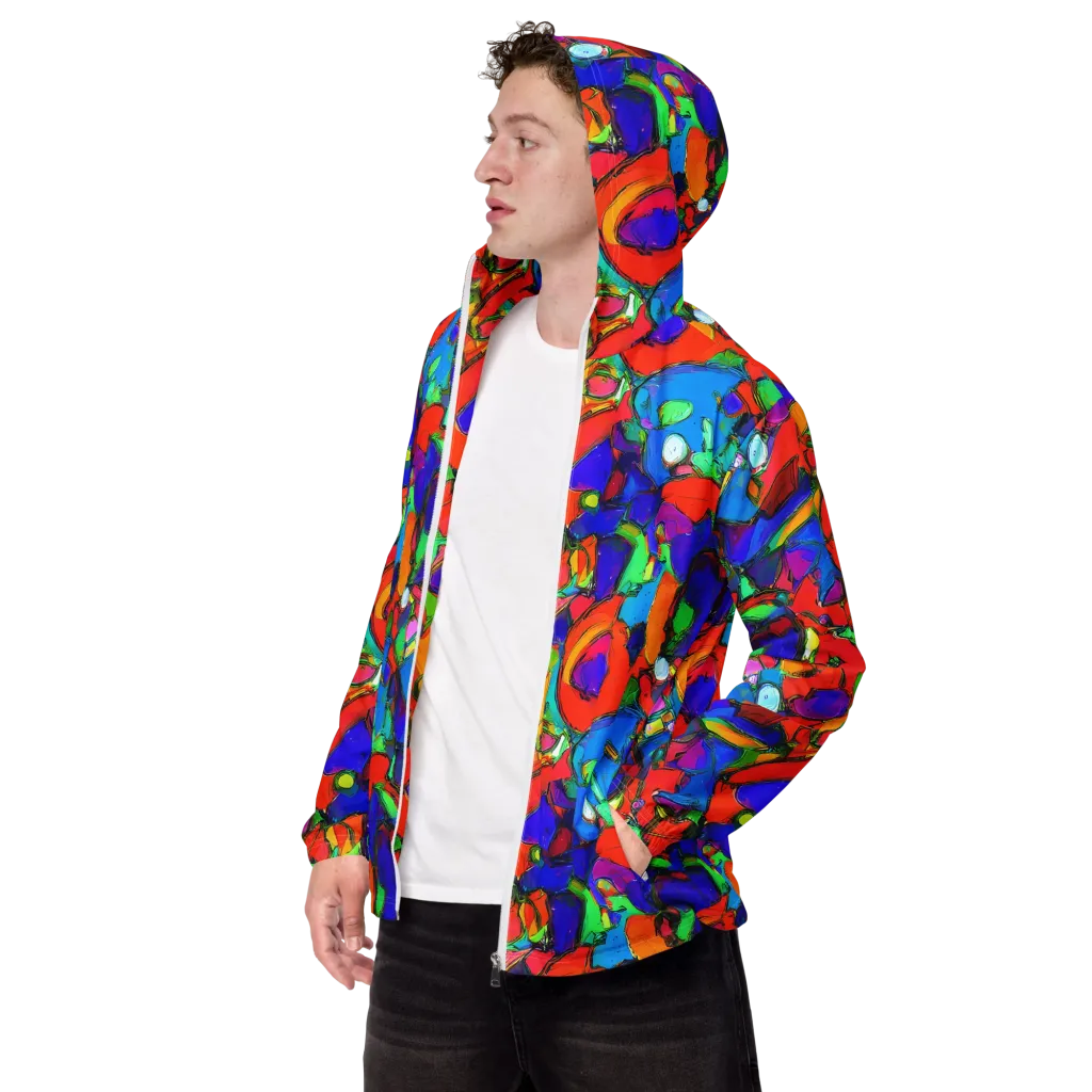 Kaleidoscope Clash on Men's Windbreaker — Left Front