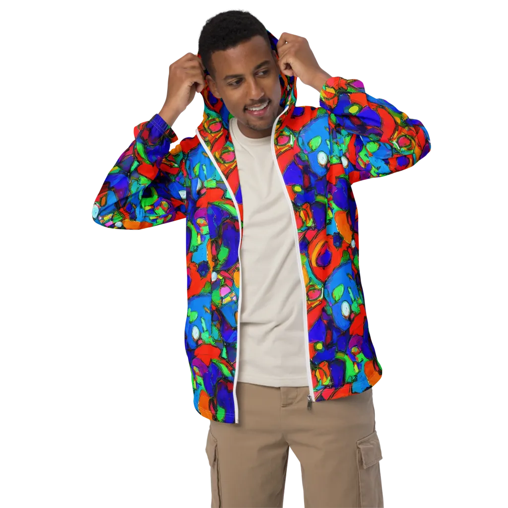 Kaleidoscope Clash on Men's Windbreaker — Front