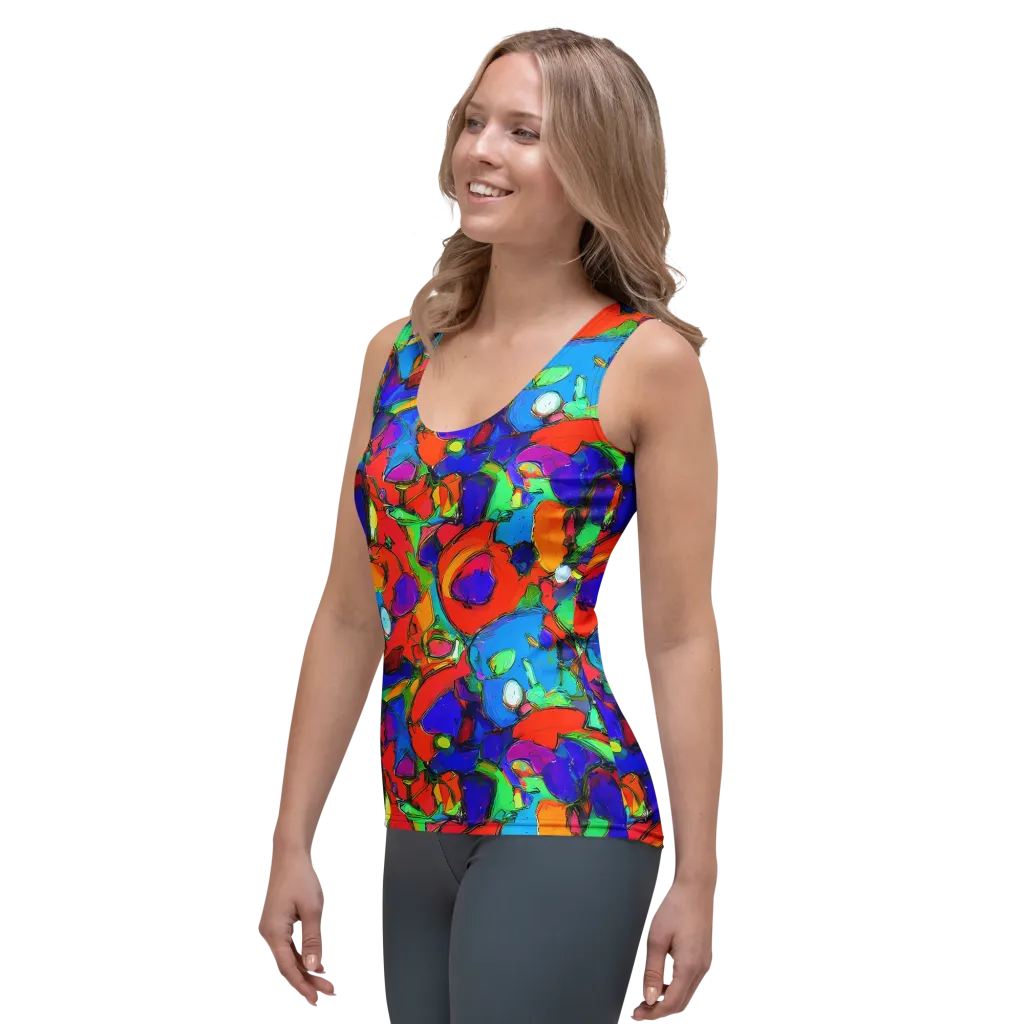 Kaleidoscope Clash on Women's Tank Top — Left Front