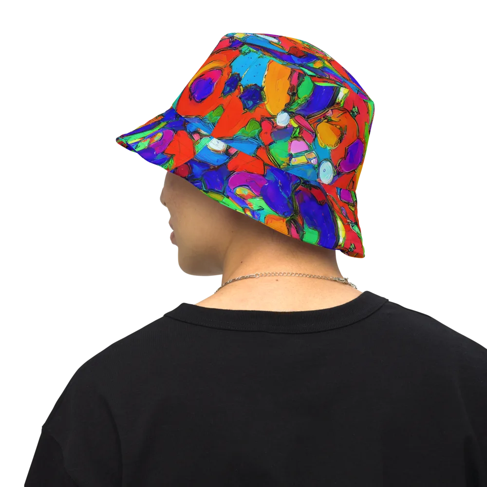Kaleidoscope Clash on Reversible Bucket Hat — Back Inside