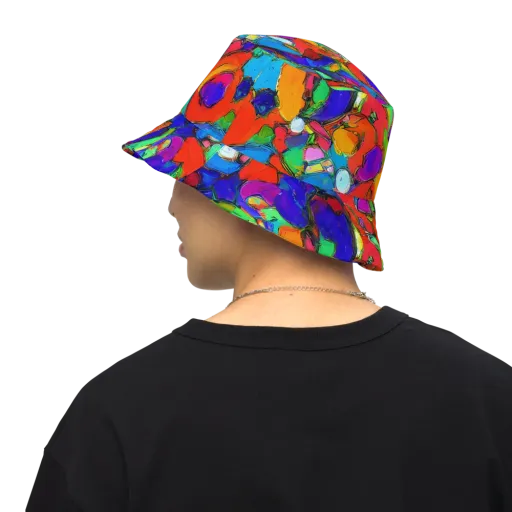 Kaleidoscope Clash on a Reversible Bucket Hat