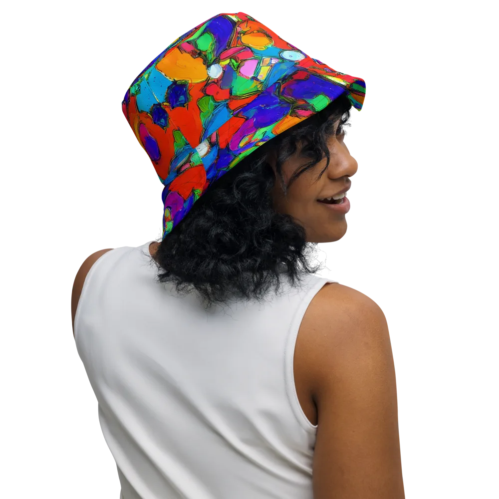 Kaleidoscope Clash on Reversible Bucket Hat — Right Outside